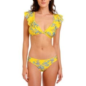 Sam Edelman Yellow and Blue Floral Bikini